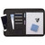Smead nylon zippered padfolio organizer with tablet pocket, card slots, pen loop, and lined notepad open view