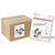 Shipping box with integrated label applied and sample form showing 4 by 2-1/2 inch label layout similar to item 59811-PK