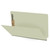 Gray green pressboard fastener folder angled open view showing expansion and document capacity
