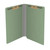 Green end tab fastener file folder open interior showing two fasteners positions 1 and 3