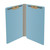 Blue end tab fastener file folder open interior showing two fasteners positions 1 and 3