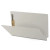 Gray legal size end tab fastener folder open angle view showing front panel and bonded fastener