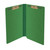 Moss green end tab fastener file folder open interior showing two fasteners positions 1 and 3