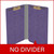 Purple end tab pressboard fastener folder open view showing no divider and dual fasteners