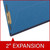 Royal blue end tab pressboard fastener folder open view showing no divider and dual fasteners