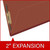 Red legal size end tab folder with 2 inch Tyvek reinforced expansion gusset and bonded fastener detail