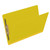 Yellow end tab file folder open with visible Tyvek expansion gusset and bonded fastener system