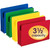 Smead legal size poly file pockets in assorted colors with 3-1/2 inch capacity callout on front pocket.