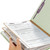 Gray-green classification folder with documents secured under SafeSHIELD fasteners