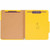 Open yellow classification folder with manila divider and SafeSHIELD fasteners