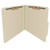 Open manila top tab classification folder with bonded fasteners on the inside front and back panels