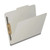 Angled front view of gray pressboard top tab classification folder with top tab, bonded fastener, and 2 inch expansion