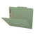 Front view of green pressboard top tab classification folder with 2 inch expansion and top tab
