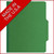 Front view of moss green pressboard top tab classification folder with top tab, 2 inch expansion, and no divider, made in the USA