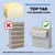 Illustration showing that top tab folders are designed for drawer filing and do not fit open shelf filing properly