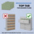 Top tab green file folders shown as designed for drawer filing, with comparison graphic showing they will not fit properly on shelves but are correct for use in filing cabinet drawers.