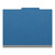 Front view of a royal blue letter size top tab classification folder with 3-inch gray Tyvek reinforced expansion.