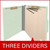 Open pale green letter size top tab classification folder with three manila dividers, 2-inch bonded fasteners on the covers, and 1-inch fasteners on each divider.