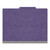 Front view of a purple letter size top tab classification folder with 3-inch gray Tyvek reinforced expansion.