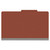 Red Legal Size Pressboard Top Tab Classification Folder, 3 Dividers, 3" Expansion, 10/Box