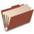 Red Legal Size Pressboard Top Tab Classification Folder, 3 Dividers, 3" Expansion, 10/Box