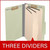 Open gray/green legal size top tab classification folder with three manila dividers, 2-inch bonded fasteners on the covers, and 1-inch fasteners on each divider.