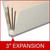 Angled side view of a grey legal size top tab classification folder showing three manila dividers and a 3-inch gray Tyvek expansion.