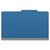 Front view of a royal blue legal size top tab classification folder with 3-inch gray Tyvek reinforced expansion