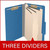 Open royal blue legal size top tab classification folder with three manila dividers, 2-inch bonded fasteners on the covers, and 1-inch fasteners on each divider