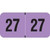 Fluorescent violet 2027 year label with bold black “27” printed on each side, used for file folder year identification.