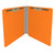End Tab Econo Pressboard Folders with Fasteners, Letter Size, Orange, 18pt Stock, 2" Expansion (25/Box) - Open
