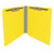 End Tab Econo Pressboard Folders with Fasteners, Letter Size, Yellow, 18pt Stock, 2" Expansion (25/Box), Open