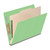 End Tab Classification Folders with 1 Divider, Letter Size, Green, 18pt. Stock, 2" Expansion, 10/Box, Angled