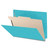 End Tab Classification Folders with 1 Divider, Letter Size, Light Blue, 18pt. Stock, 2" Expansion, 10/Box, End Tab