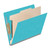 End Tab Classification Folders with 1 Divider, Letter Size, Light Blue, 18pt. Stock, 2" Expansion, 10/Box, Shelf Folder