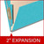 End Tab Classification Folders with 1 Divider, Letter Size, Light Blue, 18pt. Stock, 2" Expansion