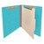 End Tab Classification Folders with 1 Divider, Letter Size, Light Blue, 18pt. Stock, 2" Expansion, 10/Box, Open