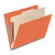 End Tab Classification Folders with 1 Divider, Letter Size, Orange, 18pt. Stock, 2" Expansion, 10/Box, Top View