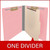 End Tab Classification Folders with 1 Divider, Letter Size, Pink, 18pt. Stock, 2" Expansion, One Divider