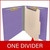 End Tab Classification Folders with 1 Divider, Letter Size, Purple, 18pt. Stock, 2" Expansion, 10/Box, One Divider