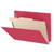 End Tab Classification Folders with 1 Divider, Letter Size, Red, 18pt. Stock, 2" Expansion, 10/Box, Tab Side