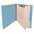 End Tab Classification Folders with 2 Dividers, Letter Size, Blue, 18pt. Stock, 2" Expansion, 10/Box, Open