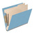 End Tab Classification Folders with 2 Dividers, Letter Size, Blue, 18pt. Stock, 2" Expansion, 10/Box, Fastener Side