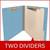 End Tab Classification Folders with 2 Dividers, Letter Size, Blue, 18pt. Stock, 2" Expansion, 10/Box, 2 Dividers