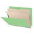 End Tab Classification Folders with 2 Dividers, Letter Size, Green, 18pt. Stock, 2" Expansion, 10/Box, Tab Side