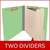 End Tab Classification Folders with 2 Dividers, Letter Size, Green, 18pt. Stock, 2" Expansion, 10/Box, Two Dividers