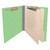 End Tab Classification Folders with 2 Dividers, Letter Size, Green, 18pt. Stock, 2" Expansion, 10/Box, Open