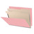 End Tab Classification Folders with 2 Dividers, Letter Size, Pink, 18pt. Stock, 2" Expansion, Tab Side