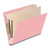 End Tab Classification Folders with 2 Dividers, Letter Size, Pink, 18pt. Stock, 2" Expansion, 10/Box, Fastener Side