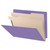 End Tab Classification Folders with 2 Dividers, Letter Size, Purple, 18pt. Stock, 2" Expansion, 10/Box,  Side Tab View